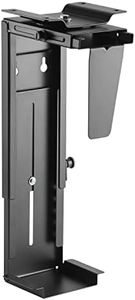 Ewent Supporto per CPU Regolabile sotto scrivania, Supporto per Computer Case con Fissaggio sotto scrivania e a Muro, Nero
