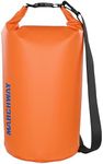 MARCHWAY Floating Waterproof Dry Bag 5L/10L/20L/30L/40L, Roll Top Sack Keeps Gear Dry for Kayaking, Rafting, Boating, Swimming, Camping, Hiking, Beach, Fishing, Deep Orange, 20L