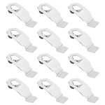 YINETTECH 12PCS Photo Frame Clips Picture Hanger Fastener Artwork Back Plate Fixing Hardware Metal Spring Turn Clip Hanging Supplies Silver Tone 35x13mm
