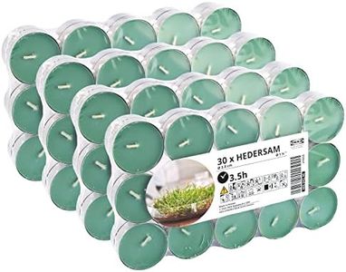 Ikea HEDERSAM Fresh Grass & Herbs Scented Tealight Candles, Light Green, 3.5 Hours - Set of 120, 3.8cm