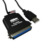 rhinocables 1m USB to Parallel IEEE 1284 Centronics Printer Adapter Cable - Connect Old Style Printers to USB