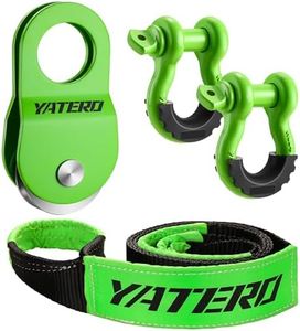 YATERO Off Road Recovery Kit, 10 Ton Heavy Duty Snatch Block Pulley and 3" x8' Tree Saver Strap with 2pc D Ring Shackles, Heavy Duty Recovery Winching Accessories