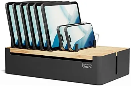 Prosumer's Choice Bamboo Charging Station for Multiple Devices - Wood Device Charging Dock, Device Organizer - Suitable for Apple & Android Devices - Cell Phone, Tablet, iPad