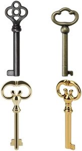 Generic Hollow Barrel Vintage Keys-Universal Skeleton Keys Set for Antique Furniture,Cabinet Doors, Grandfather Clocks, Dresser Drawers Vintage Old Furniture(Set of 4 Keys)