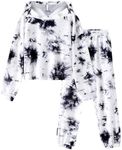 Flypigs Girls Sweatsuits Tie Dye 2 Piece Outfits Long Sleeve Crewneck Sweatshirts and Sweatpants with Pockets Fall Clothing Sets