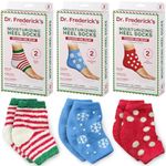 Dr. Frederick's Holiday Fuzzy Heel Socks - 3 Pairs - Christmas Self-Care Gift - Cozy Gel-Lined Sleep Socks - Spa Pampering Gift Set - Soothe Dry, Cracked Feet Overnight - Holiday Special Editions