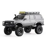 BEEZRC FMS 1/18 Scale RC Crawler FCX18 RTR Land Cruiser Toyota Licensed 4WD RC Rock Truck 2.4Ghz Hobby Grade RC Car Mini Remote Control Off Road Vehicle with 900mAh Battery FMS11831RTRGY (Gary)