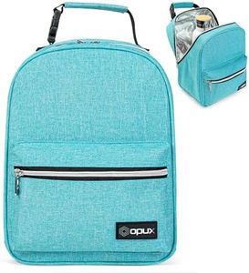 opux Lunch Box for Girls Boys Kids, Insulated Leakproof Lunch Bag, Reusable Teen Lunch Boxes for School, Medium Large lunchbox for Women Men Adult for Work with Front Back Pocket (Teal Blue)