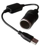 3.37inch USB to 12V Car Cigarette Lighter Adapter – Safe Power Converter for Dash Cameras, DVR, GPS, and Low-Power Devices | Plug & Play with Triple Protection for Car Electronics and Accessories