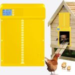 Automatic Chicken Coop Door with Timer, Gear Lifter Poultry Gate,Battery Powered, Evening and Morning Delay, Full Aluminum Door, Automatic Chicken Door Opener with LED Liquid Crystal Display