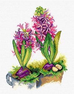 Counted Cross-Stitch Kit on Aida Canvas with Hiacynth. Gorgeous Chart 7.09x9.45 inches 134CS. Marvelous for Embroidery & Craft Amateurs