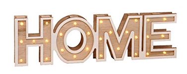 LED Warm White Decorative Wooden Sign Light with the Word HOME or LOVE, Home