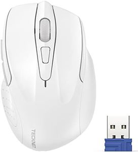 TECKNET Ratón Inalámbrico, 5 Niveles 2600 dpi, 2.4G Ratón Inalámbrico USB Ergonómico, 6 Botones, 24 Meses Duración de Batería, Mouse Inalámbrico Óptico para Computadora, PC, Mac, Portátil
