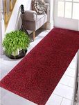 Craft PVC Cushion Foot Mat Dirt Rub Mesh Door mat for Home Entrance Anti-Slip Rubber Mat | Door Mats for Home, Office, Living Room, Restaurants Noodle Mat Pack of 1 (2 x 8 Feet, Red Black)