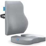 ComfyHug Coccyx Seat Cushion & Back Support Cushion for Office Chair Combo – Memory Foam Chair Pad & Lumbar Support for Tailbone, Sciatica & Back Pain Relief, Office, Car & Home Use (Grey)