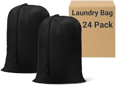 ZPECC Bulk Travel Laundry Bag,Extra Large Heavy Duty Laundry Bags 24 Pack,Washable Dirty Clothes Organizer for Commercial College Dorm Hotel Camping and Home Storage 30x40(Black)
