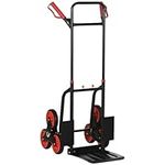 DURHAND 6-Wheels Stair Climber Trolley Cart Hand Truck and Dolly Foldable Steel Load Cart, 264lbs Capacity