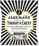 Jakemans Throat & Chest Sugar Free 50g - Pack of 12 - Soothing Menthol Sweets - Suitable for Vegetarians