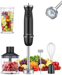 Immersion Blender Handheld Hand Blender, 800W 5 in 1 Hand Mixer Stick, BPA-Free 12 Speed Handheld Blender 304 Stainless, Mixing Beaker, Chopper, Whisk, Milk Frother, Soup, Smoothies, Baby Food, Sauce