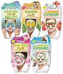 7th Heaven Hydrating Face Mask Pack with Dead Sea Clay, Blemish Clay, Strawberry Cream, Pink Rose Clay and Coconut Cream To Hydrate, Clean And Nourish Your Skin, 5 Count (Pack of 1)