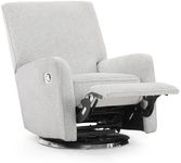 Delta Children Nest Nursery Swivel Recliner - Fabric is GREENGUARD Gold Certified and Oeko-TEX Standard 100 - Upholstered in a Unique Chenille Yarn for Blanket Like Softness, Fog
