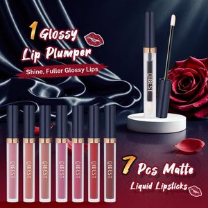 Matte Liquid Lipstick & Lip Plumper Set – 7 Colors, Long-Lasting Waterproof Gift for Women