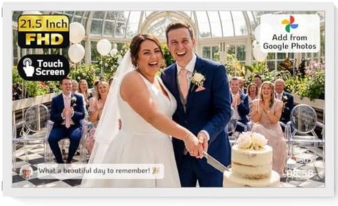 NexFoto Touchscreen Digital Picture Frame Large 21.5 Inch, WiFi Digital Photo Frame 64GB, Add Pics from Google Photos, Upload via App/USB/Micro SD, Gifts for Wedding/Mom/Grandparents, White