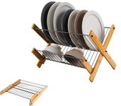 Sisliya Dish Drying Rack Dish Rack 2 Tier Space Saving, Plates Cutlery Countertop Storage, Dish Holder Dish Drainer for Hotel Restaurant Office Party (SS-01)