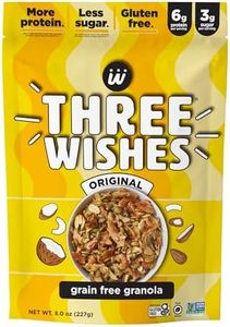 Three Wishes Granola, Original (4-Pack) - Gluten Free Granola, 6g Protein & 3g Sugar Healthy Breakfast & On-the-Go Snack - Vegan, Kosher & Grain-Free