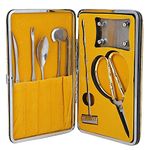 Stainless Steel Seafood Tool Sets, 8Pcs Professional Sea Food Tool Lobster Crab Cracker Tools Seafood Claw Tool Gift Set Seafood Opener Tool Kit with Storage Box (Gold)