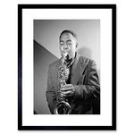 Wee Blue Coo Vintage Portrait Sax Jazz Legend Bird Charlie Parker Framed Art Print