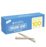 Evolv Organic Hemp Pre Rolled Cones Rolling Paper | King Size (109/26mm) | 100 Count Case | Unbleached, Slow Burning Preroll Cones | Artisan Crafted Rolling Cone