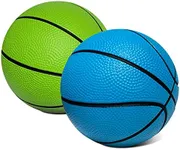 Botabee 5 Inch Mini Basketball 2-Pack - Quiet Indoor Foam Basketball Set for Mini Hoops - Ideal for Over The Door Hoop Sets - Suitable for All Ages - Squishy Play Experience - Green and Blue