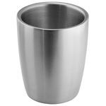 iDesign 21860 Forma Toothbrush Cup, Modern Design Toothbrush Holder, Made of Stainless Steel, Brushed Stainless Steel, Metallic