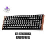 Keychron K4 HE 96% Wireless RGB Hall Effect Keyboard - Gateron Magnetic Linear Switches, Rapid Trigger, QMK Bluetooth 5.2 & 2.4GHz, Aluminium & Rosewood Frame (Black) for Mac/Windows/Linux - UK Layout