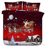 Northern Luxe Christmas Xmax Bedding Duvet Cover Set soft comfortable Snowman Greetings Red Bed Quilt Cover with Pillow case (Christmas Greetings, Super King)