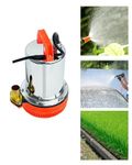 Asian Pumps & Machineries 12v 150w Head 25 feet 1” 3000-4000 lhr Solar or Battery Operated Submersible Water Pump for Marine Boat, Well, Farm, Pond, Garden, Dewatering & Fountain (Copper Winding)