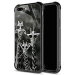 iPhone 8 Case,iPhone SE 2020 Case,Black and White Funny Giraffe Family iPhone 7 Cases for Girls Boys,Fashion Graphic Design Shockproof Anti-Scratch Drop Protection Case for Apple iPhone 7/8/SE2