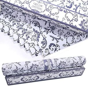 QECOR Eight (8) Large Scented Drawer and Shelf Liners - Royal Damask Pattern - 14 x 19½ Inch Sheets - Non-Adhesive Paper Sheets for Closet Shelves and Dresser Drawers (English Lavender)