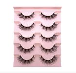 Bombay Vanity 3D Faux Mink Natural Eyelashes Pack of 5 False Eyelash, Eye Makeup Lash Posh 5 Pairs Lashes 6-10mm, pack of 5 Pair Artificial Eye Lashes (5 Pair Classic)