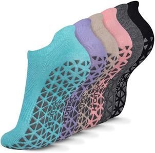 Non Slip Yoga Socks with Grips for Pilates, Ballet, Barre, Barefoot,Bikram,Hospital Anti Skid Socks for Women and Men S