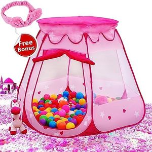 Pink Princess Tent Toys for 1 Year Old Girl Gifts Ball Pit for 1st Birthday Girl Gift Toddler Girl Easy Pop Up&Fold Up Indoor & Outdoor Use(Balls Not Included)