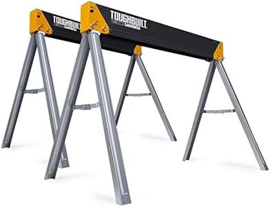 ToughBuilt - Folding Sawhorse/Jobsite Table - Sturdy, Durable, Lightweight, Heavy-Duty, 100% High Grade Steel, 1100lb Capacity, Easy Carry Handle - (TB-C300-2-UK) - 2 Pack