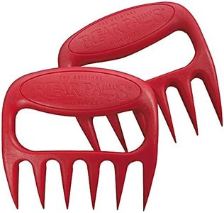 Bear Paws Meat Claws - The Original Meat Shredder Claws, USA Made - Easily Lift, Shred, Pull and Serve Meats - Ultra-Sharp, Ideal Meat Claws for Shredding Pulled Pork, Chicken, Beef and Turkey - Red