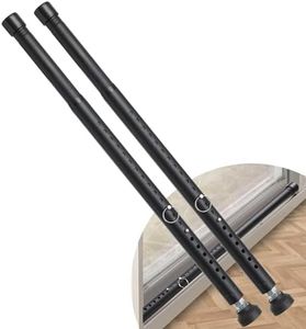 DIIG Sliding Door Security Bar 2packs, 17.7-50.5inch Adjustable Locking Window Safety Bar with Rubber Tips,Diameter 1inch Window Security Bar for Home Apartment (Black 2Packs)