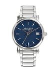 Mathey-Tissot Stainless Steel Analog Blue Dial Men Watch-Hb611251Mabu, Silver Band