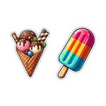 magneverse Ice Cream Waffle Cone & Popsicle Fridge Magnet Set, Premium Acrylic Fridge Magnets for Kitchen & Home Decor (Set of 2 Magnets)