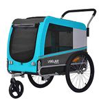 Large Pet Bike Trailer & Stroller For Dogs up to 35kgs Parking Brakes Reinforced Base Floor (Blue/Black)