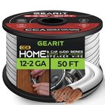 GearIT Speaker Wire Audio Cable CCA 2x4mm≤ (15.24 Meters - White) Copper Clad Aluminum - Great for Hi-Fi Home Theater and Car Speakers - 12 Gauge AWG, 50 Feet