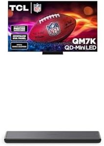 TCL 65-Inch QM7K QLED 4K Smart QD-Mini LED TV with Google TV (65QM7K, 2025 Model) + S45H S Class 2.0 Channel Sound Bar with Dolby Atmos